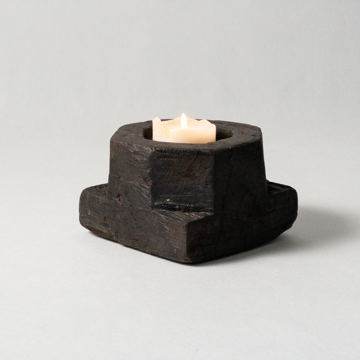 Vintage Timber Candle Holder No. 01